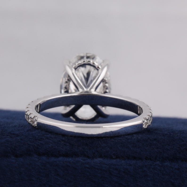 Classic Solitaire 2 CT Oval cut Moissanite 14K White Gold Ring Gift For Her