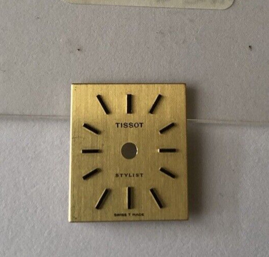 Tissot Ladies Rectangular Stylist Gilt Watch Dial approx 12.75 x 14.5 mm