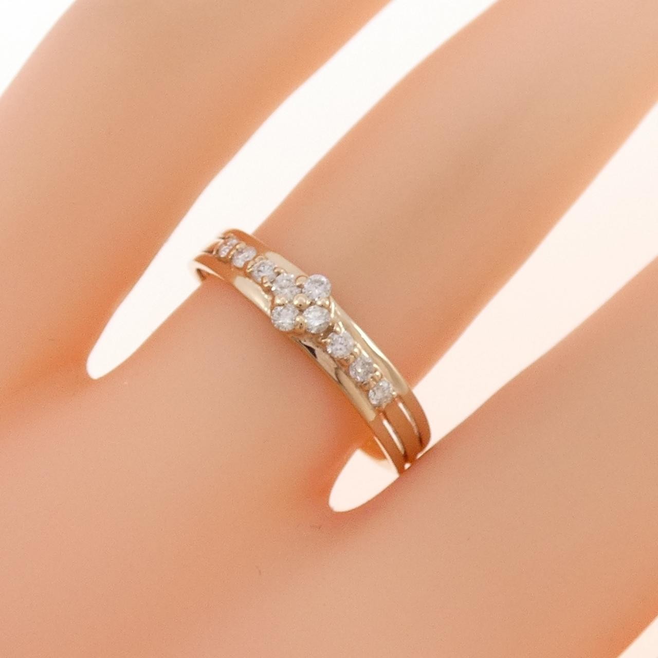 Authentic K18PG Diamond Ring 0.15CT #260-008-325-6462