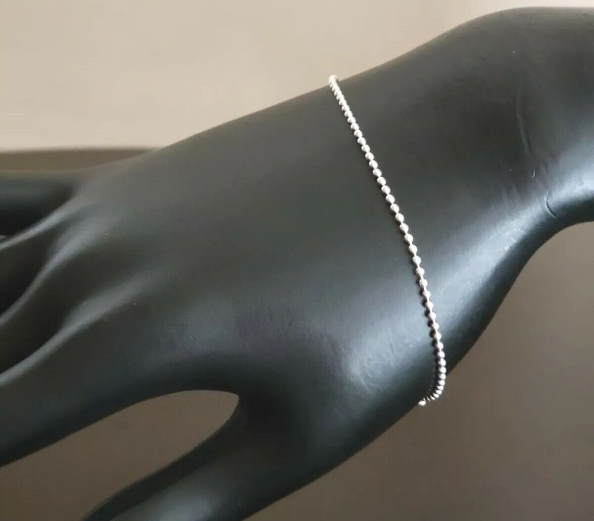Erick’s Sterling Silver Beaded Link Bracelet 7.2 in. long Taxco.925