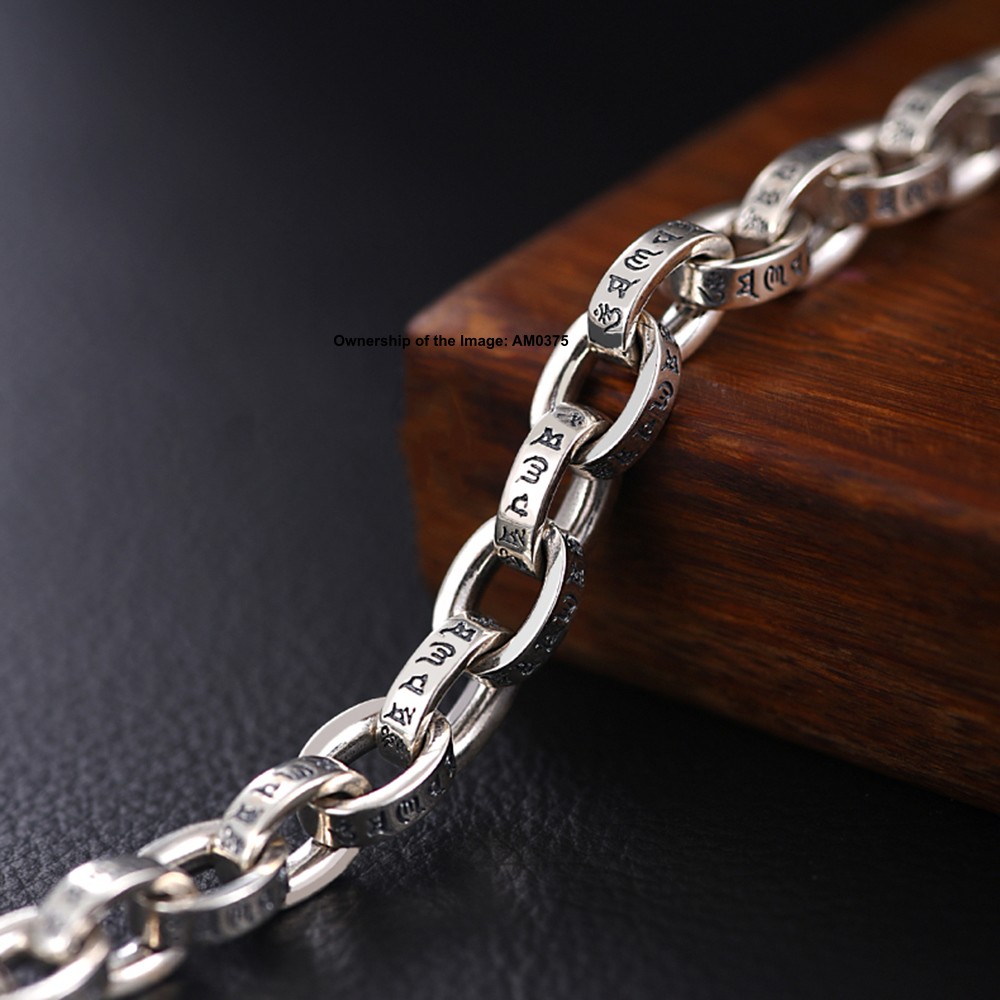 Real S925 Sterling Silver Bracelet 8mm Oval Link Bracelet Women Men 7.1-8.7inch