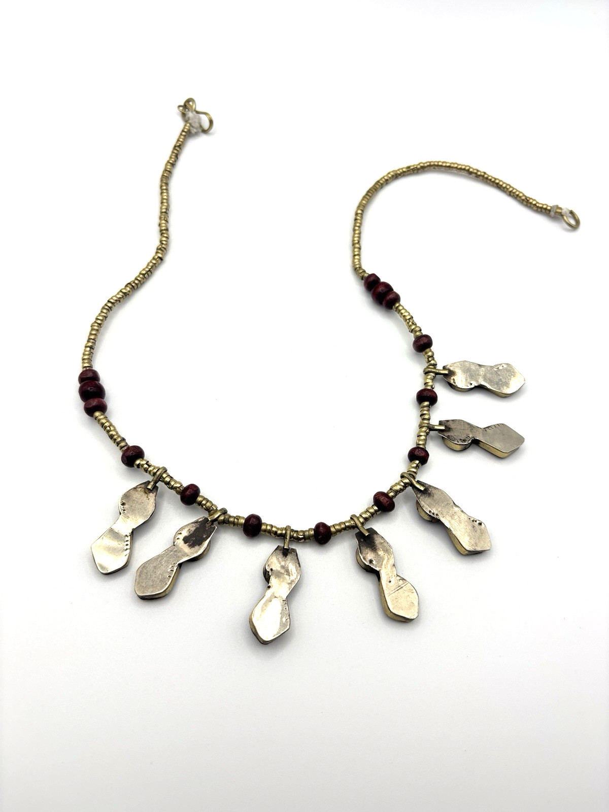 Egyptian Revival necklace with blue enamel pendants – 51cm, 30.7g