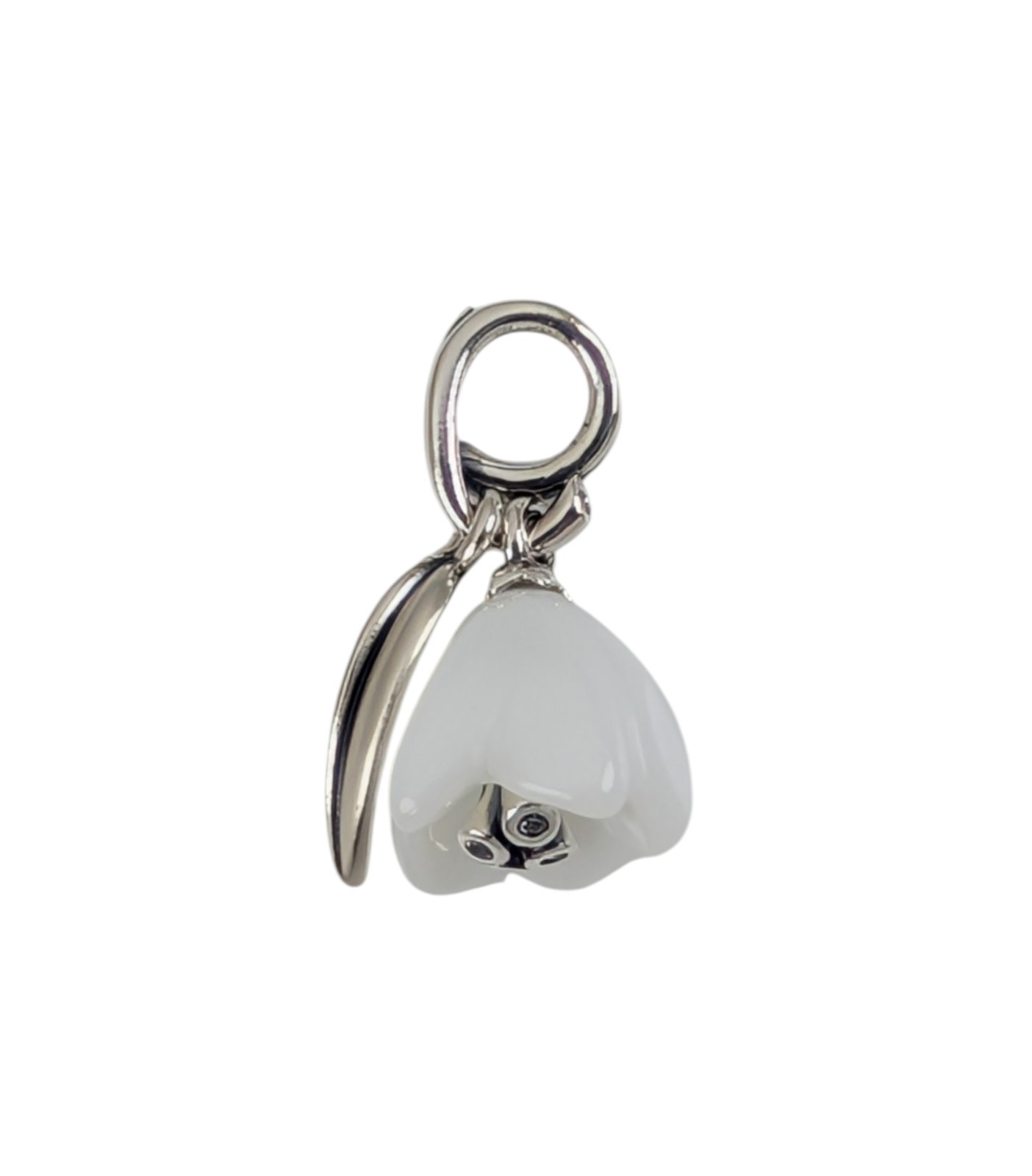 New Authentic PANDORA 925 White Murano Glass Snowdrop Flower Charm 794239C01