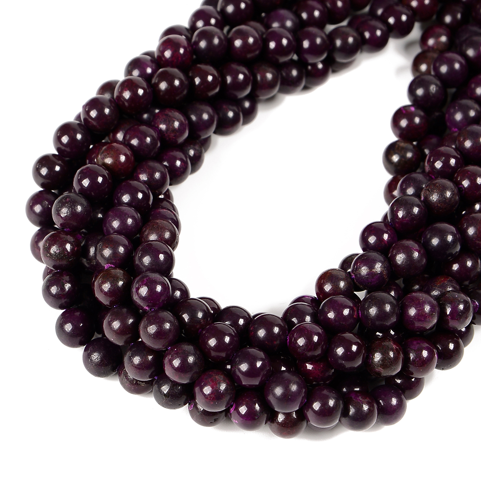 Natural Sugilite Smooth Round Beads Size 8mm 10mm 15.5″ Strand