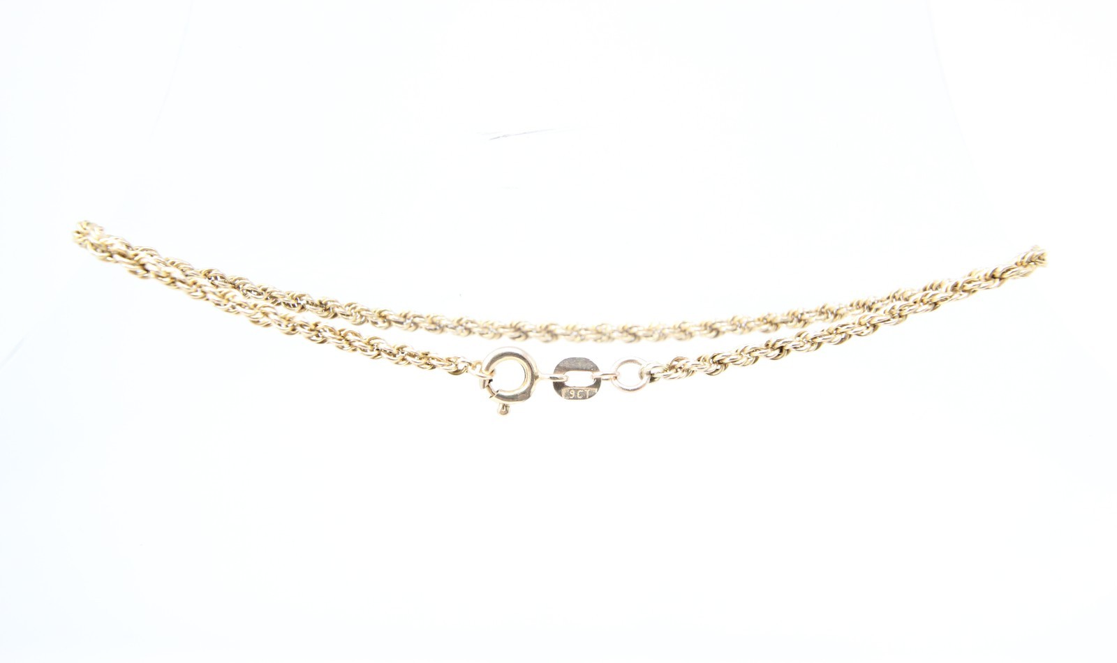 Vintage 1983 Hallmarked Solid 9ct 9k Gold Rope Chain Bracelet 7.5”
