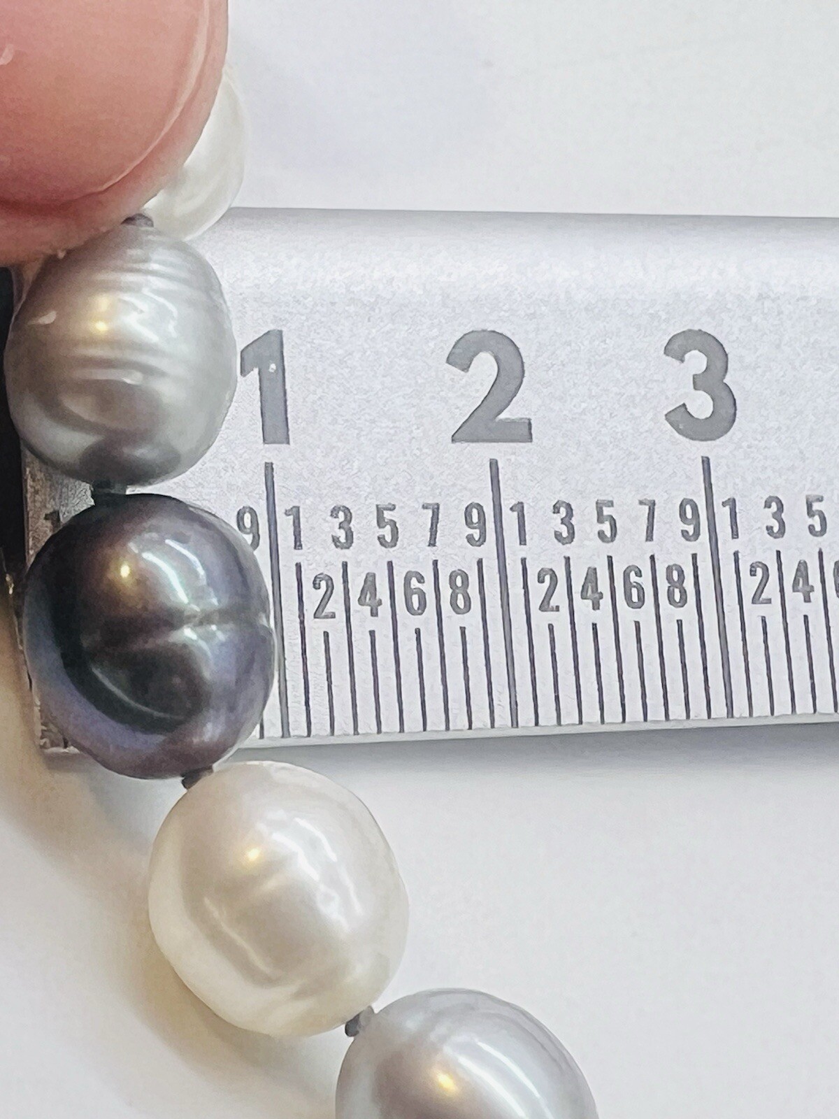 Honora Graduated Pearl Necklace Gray White Black Tuxedo 20″ Sterling Silver