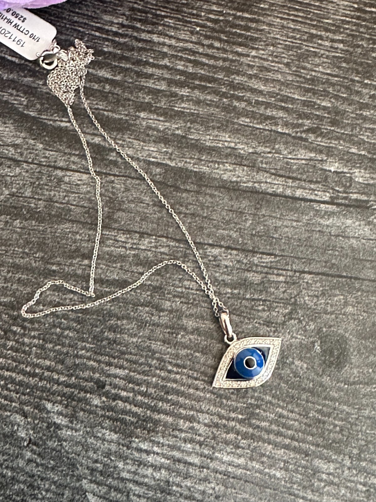 NWT EFFY Diamond (1/10 ct. t.w.) & Enamel Evil Eye 18″ Pendant Necklace