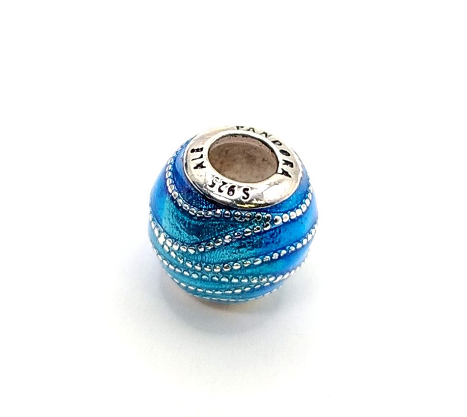 Blue Wave Gradient Enamel Ocean Inspired S925 Sterling Silver Bead Charm