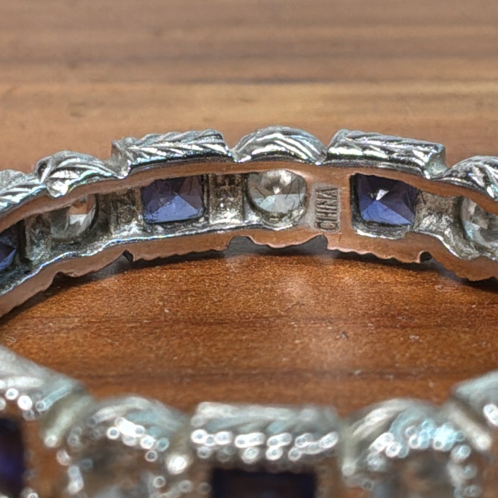 Sterling Silver Baguette Sapphire Tested Wedding Lab Created Ring Size 9