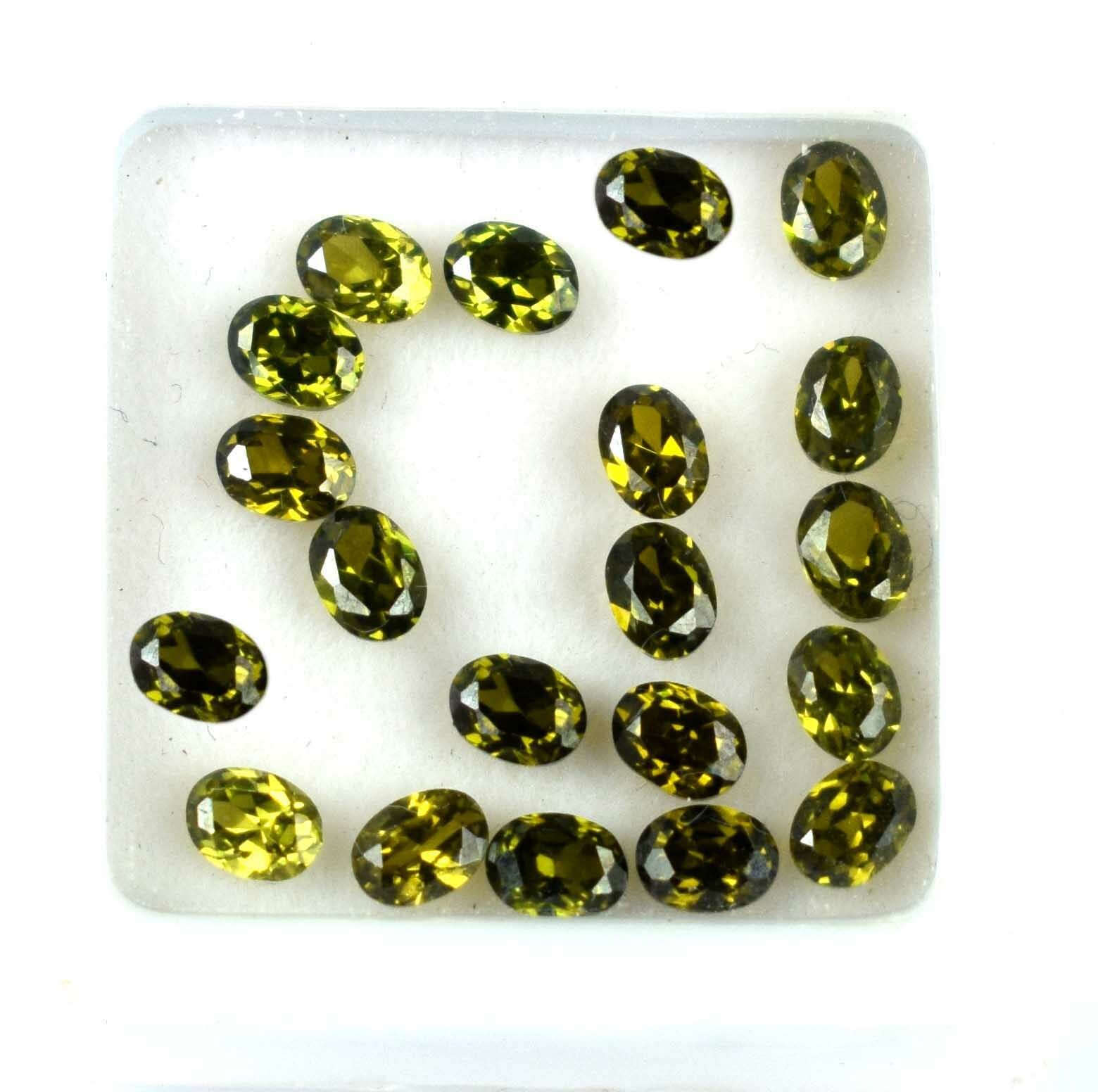 6.40 Ct/3 mm Oval Green Tourmaline Natural Gemstone 20 Pcs Lot Certified BB04