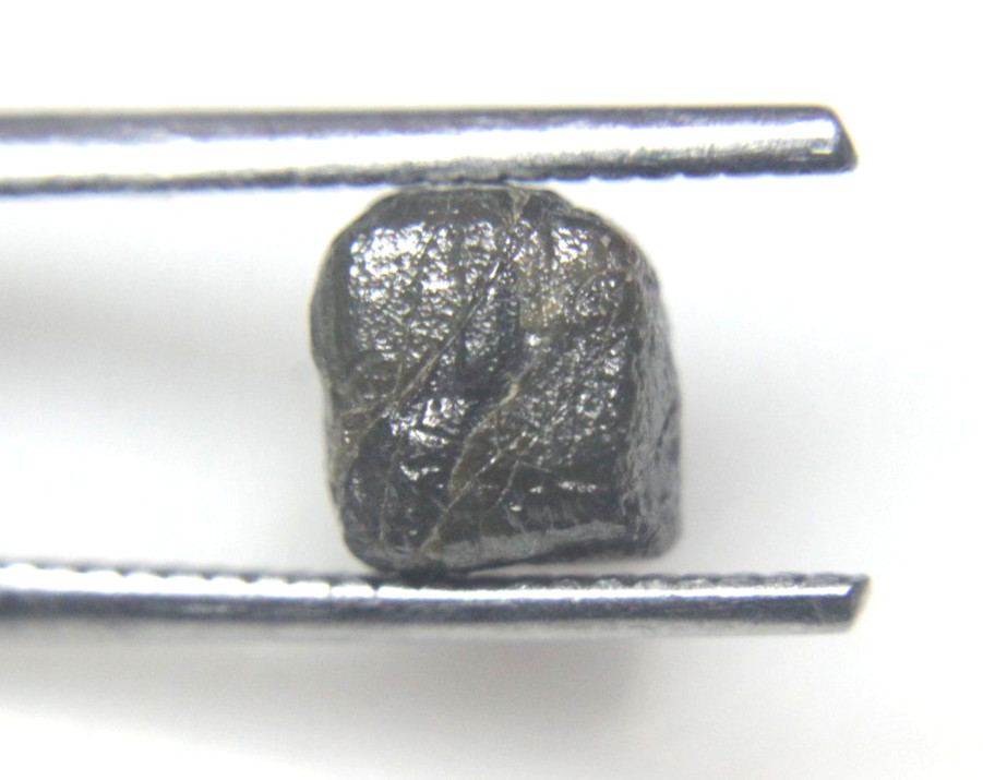 4.06CTS BIG RAW NATURAL GRAY COLOR CUBE ROUGH DIAMOND PIECE 7.16X6.71X6.77 MM