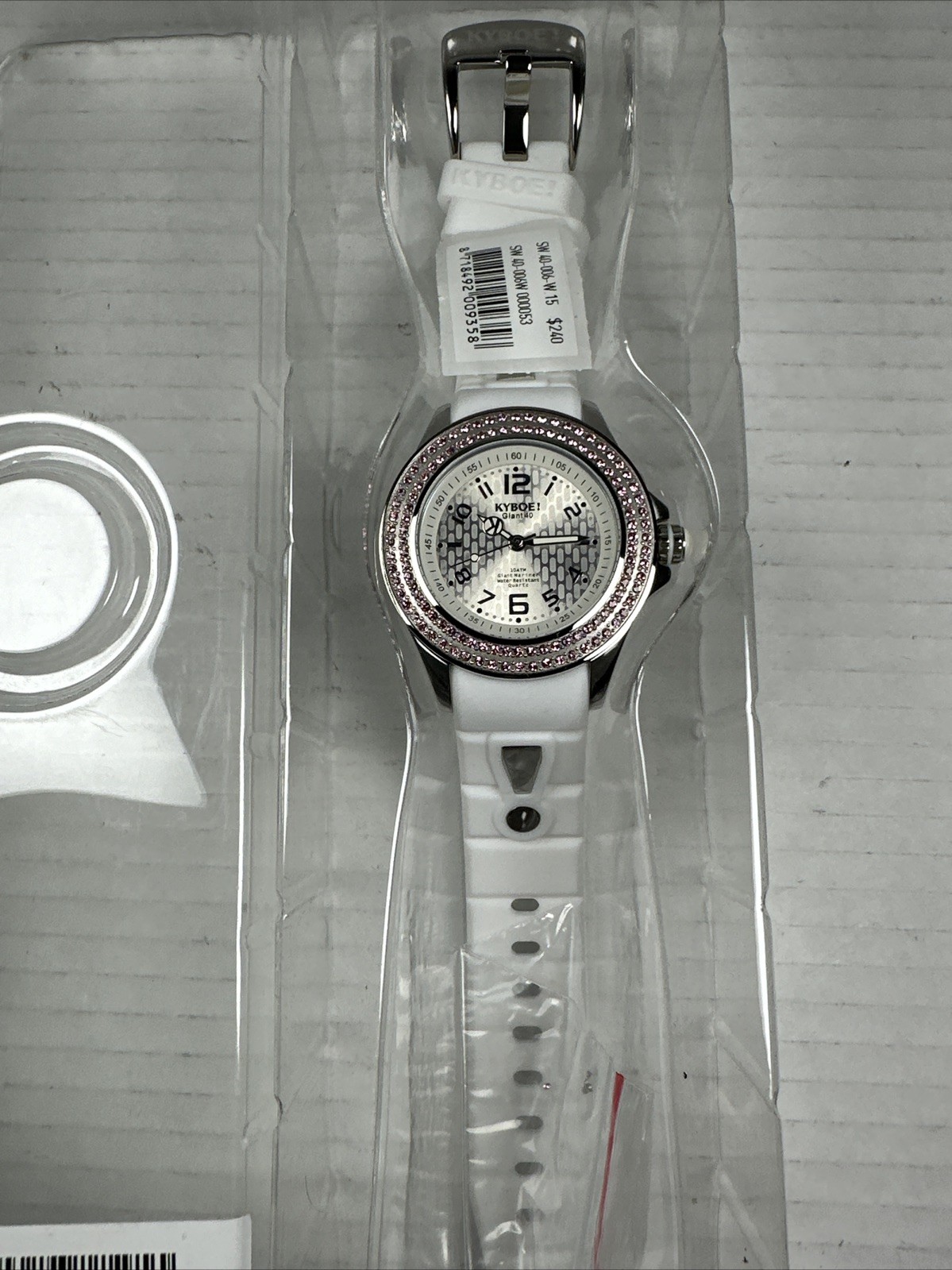 Kyboe Silicone Original Watch Giant 40 MM White Radiant Pink NEED BATTERY