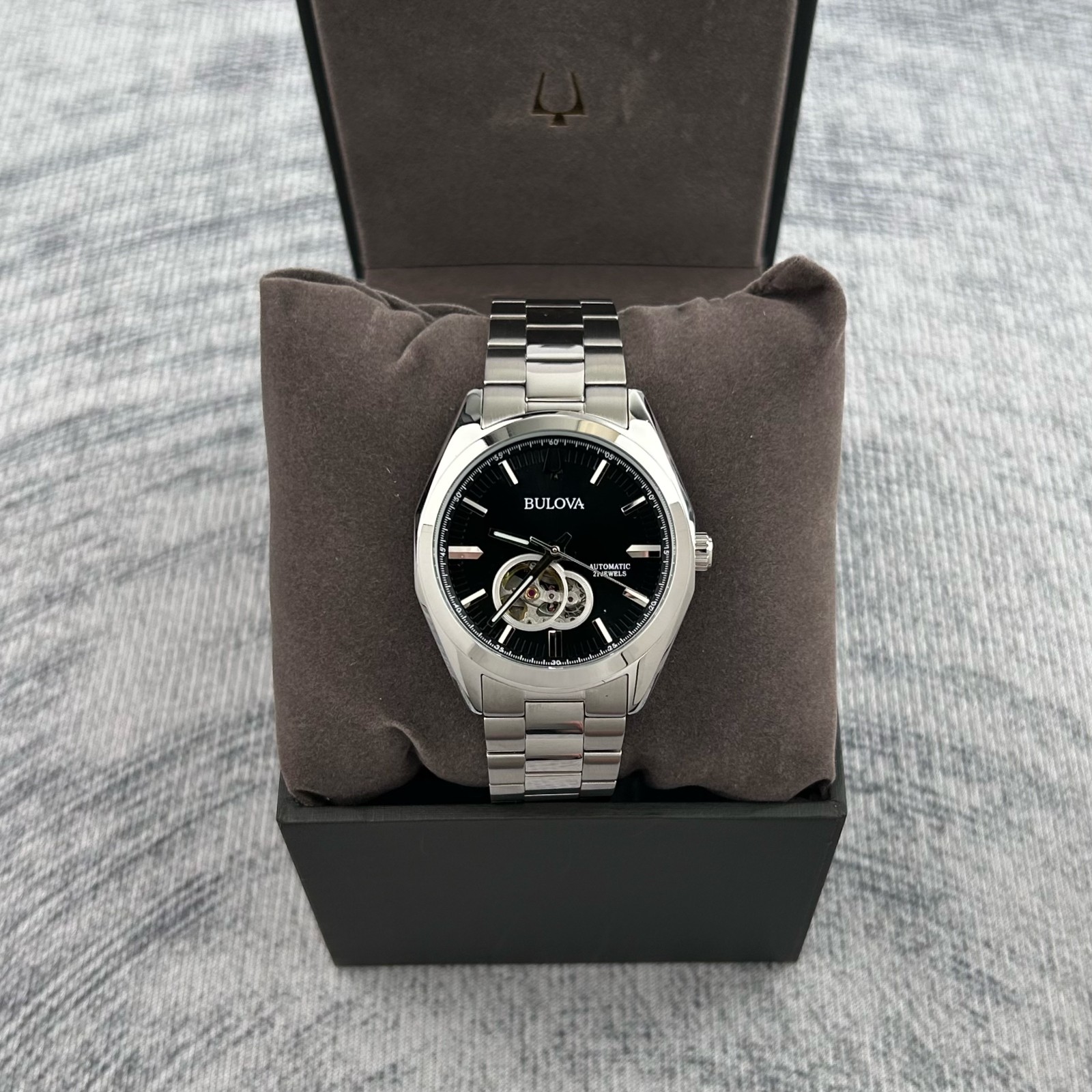 Bulova Surveyor 96A270 Men’s Classic Black Dial Automatic Watch 42mm