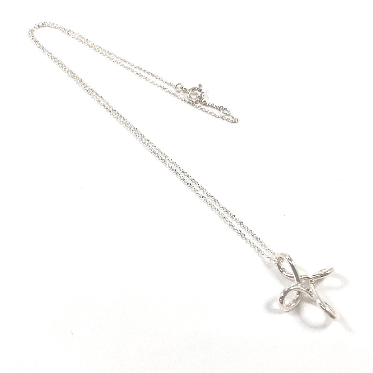 TIFFANY&Co. Necklace Infinity cross Elsa Peretti Silver925 accessory Women