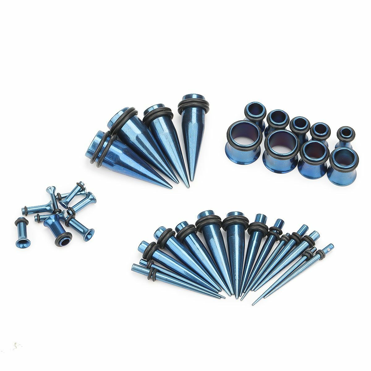 36PCS Ear Stretching Gauges Set Tapers Tunnels Plugs Kit 14G-00G Stainless Steel