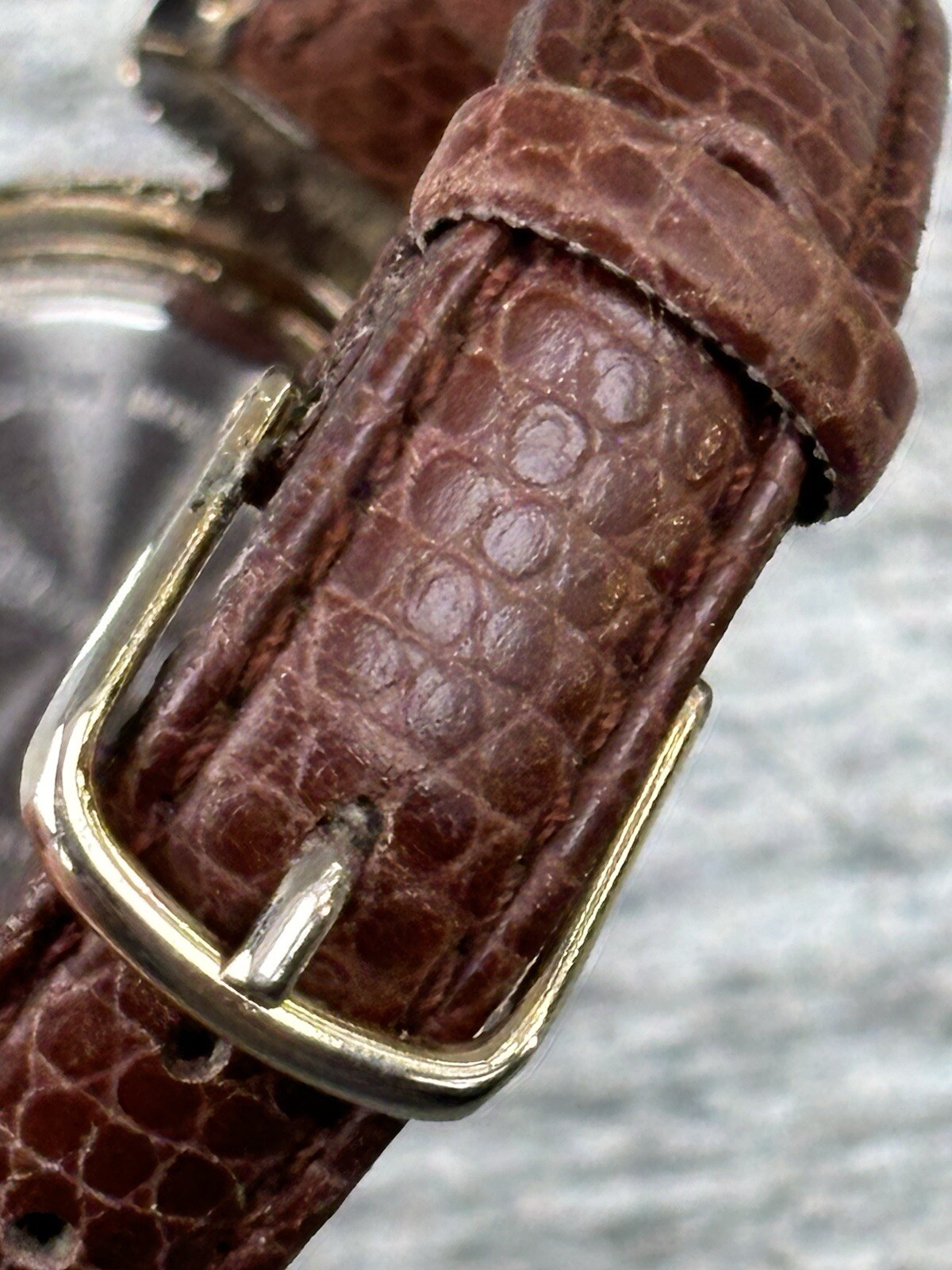 Mitoya Quartz V377 Wristwatch 3930QS Gold Silver Brown Leather Works Japan Fada