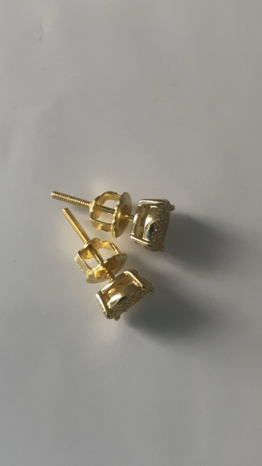 VVS1 Moissanite Earrings 14k Gold 2ct Men, Women, 1ct,2ct, Butterfly Screwback