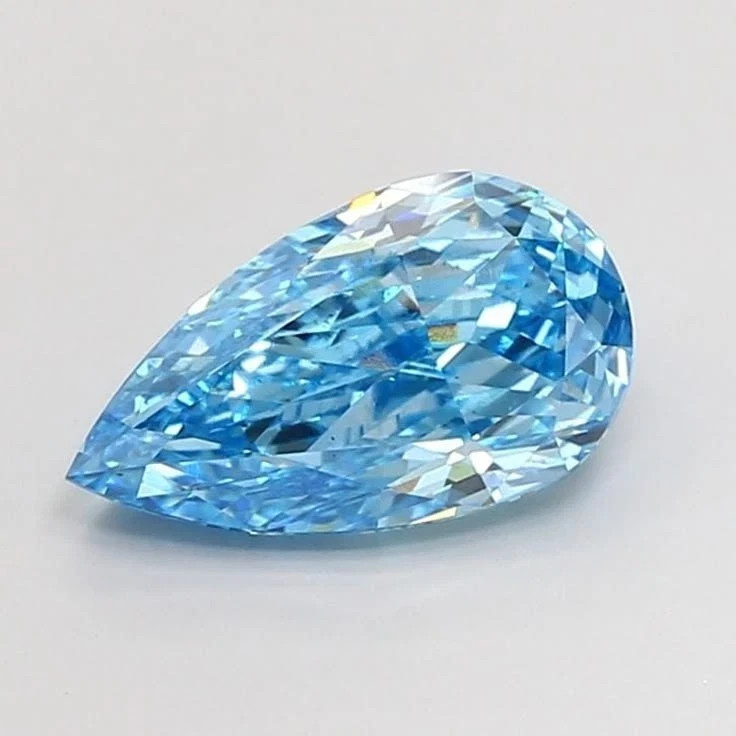 4.70 CT Natural Blue Diamond Pear Cut 10×14 MM VVS1 D Grade IDGL Certified A1