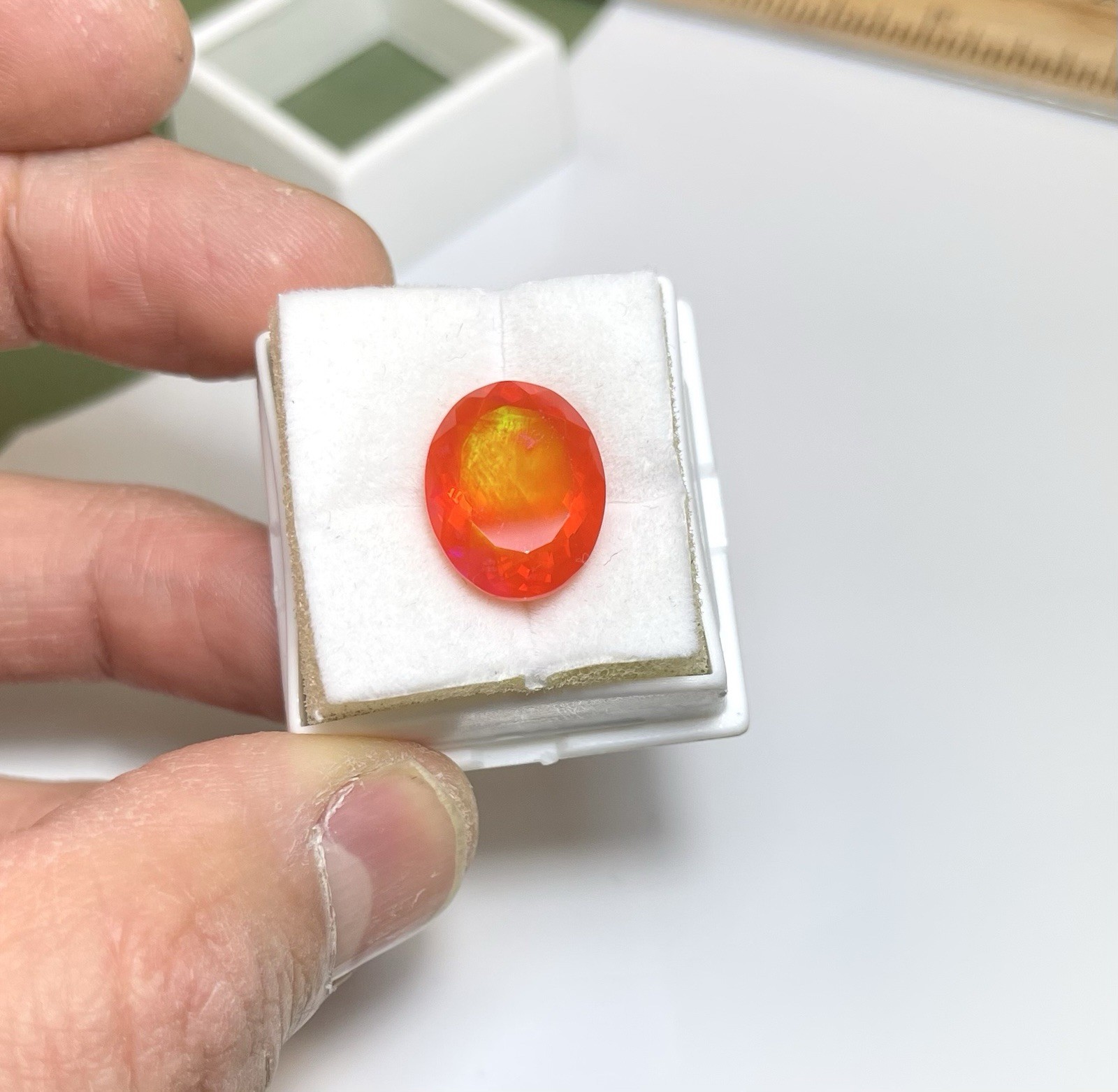 Natural Ethiopian Fire Opal Oval Orange With Play Of Color 7.03ct.