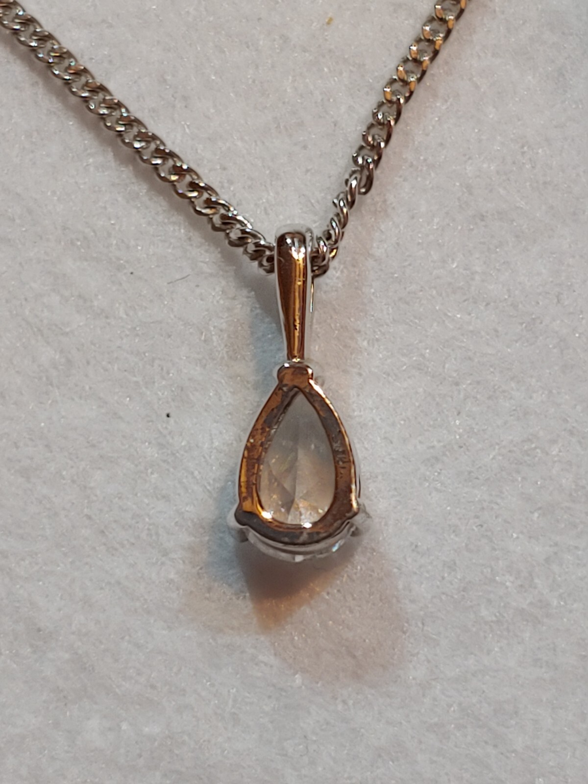 D’Orlan – Necklace / 1/2 in Long Pendant with Swarovski Crystal – 15 in Chain