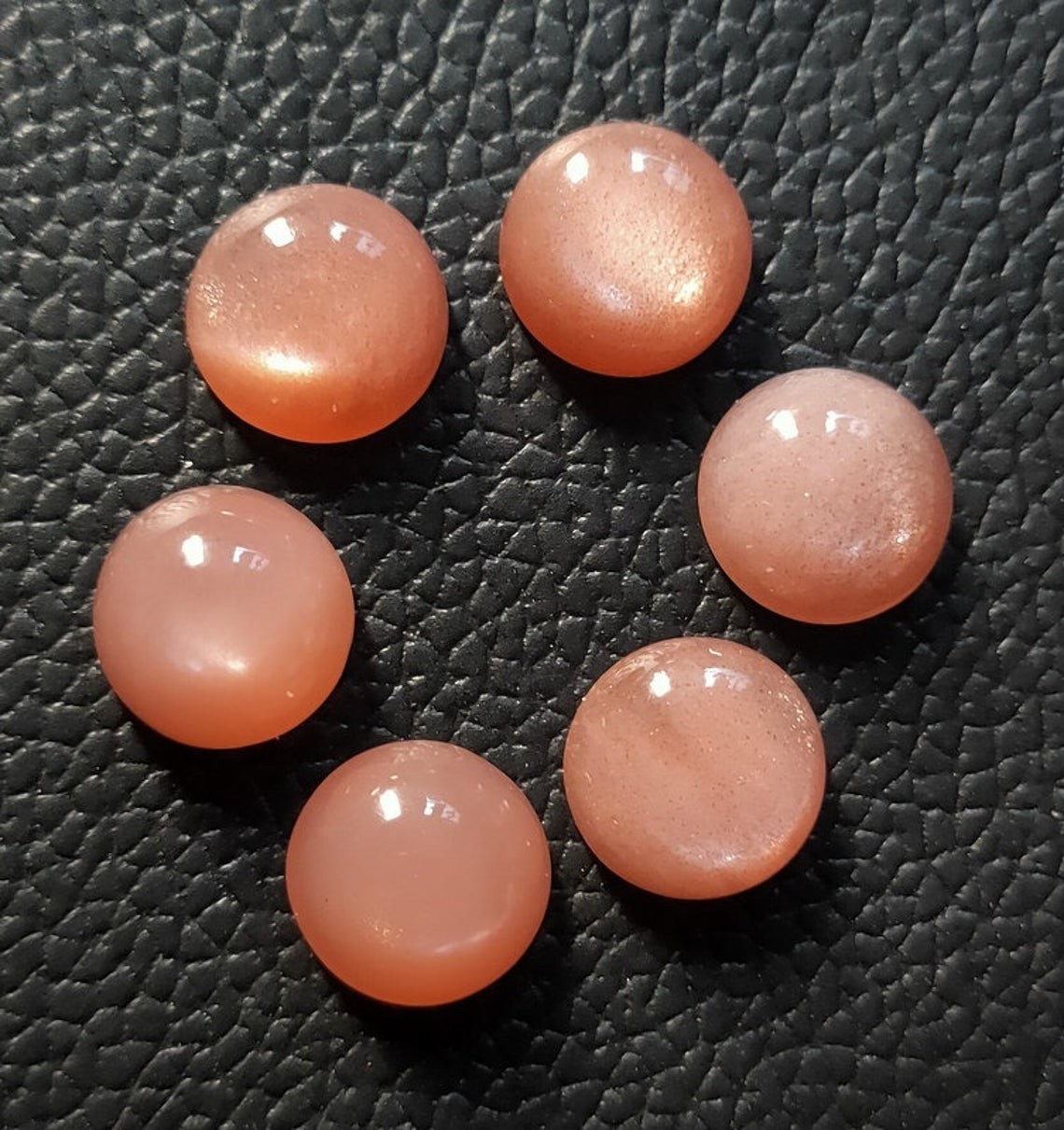 3mm Peach Moonstone Natural Round Cabochon Loose Gemstone
