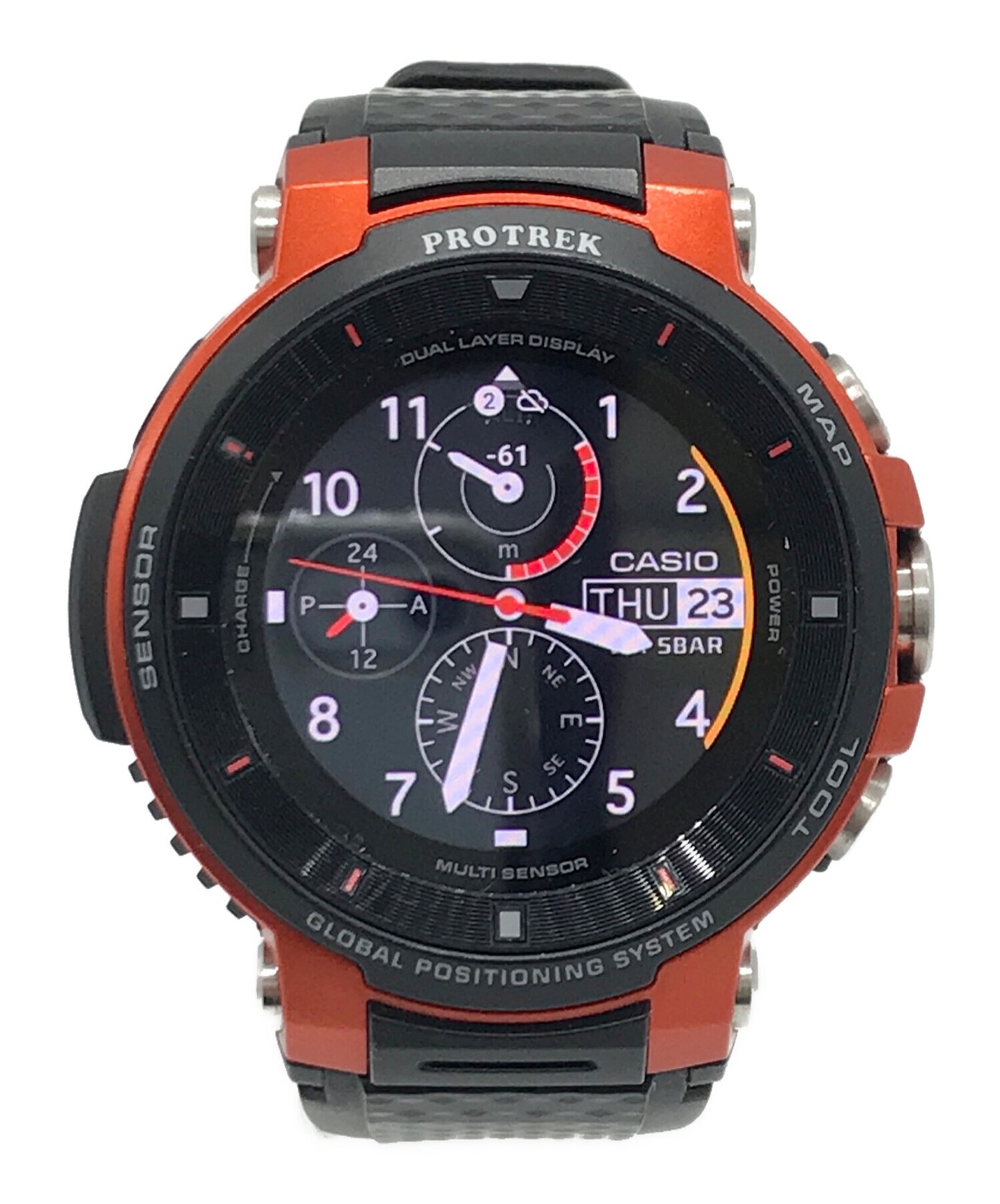 Casio WSD-F30 Smartwatch Men’s Android Wear GPS Used 5cm Screen