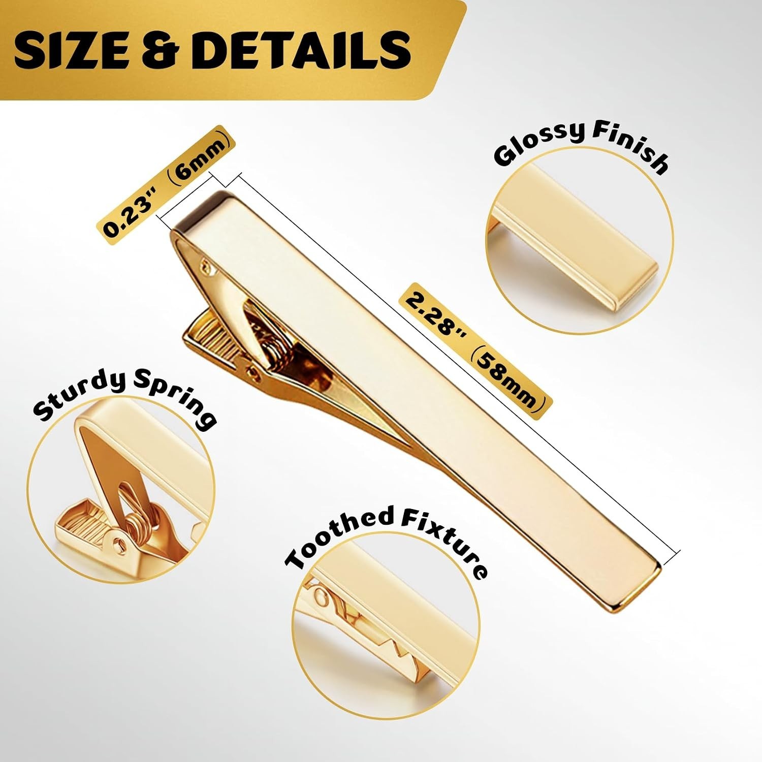 3-Piece Elegant Tie Clips Set in Gold, Silver & Black – Perfect for Weddings