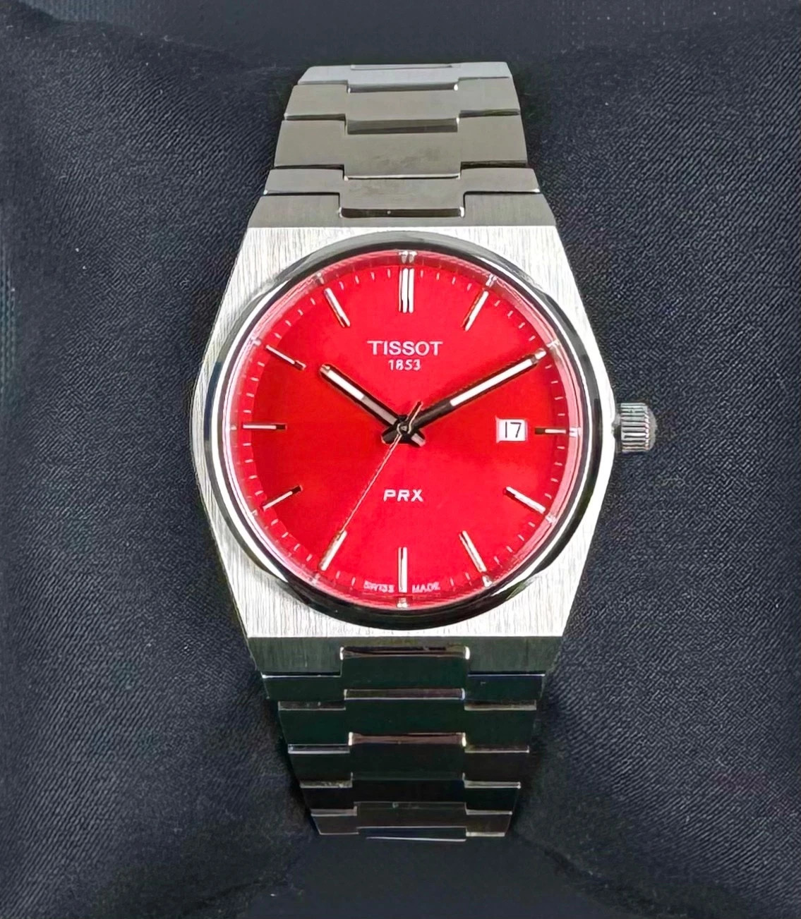 Tissot T137.410.11.421.00 PRX Red Dial Stainless Steel Men’s Watch 40mm