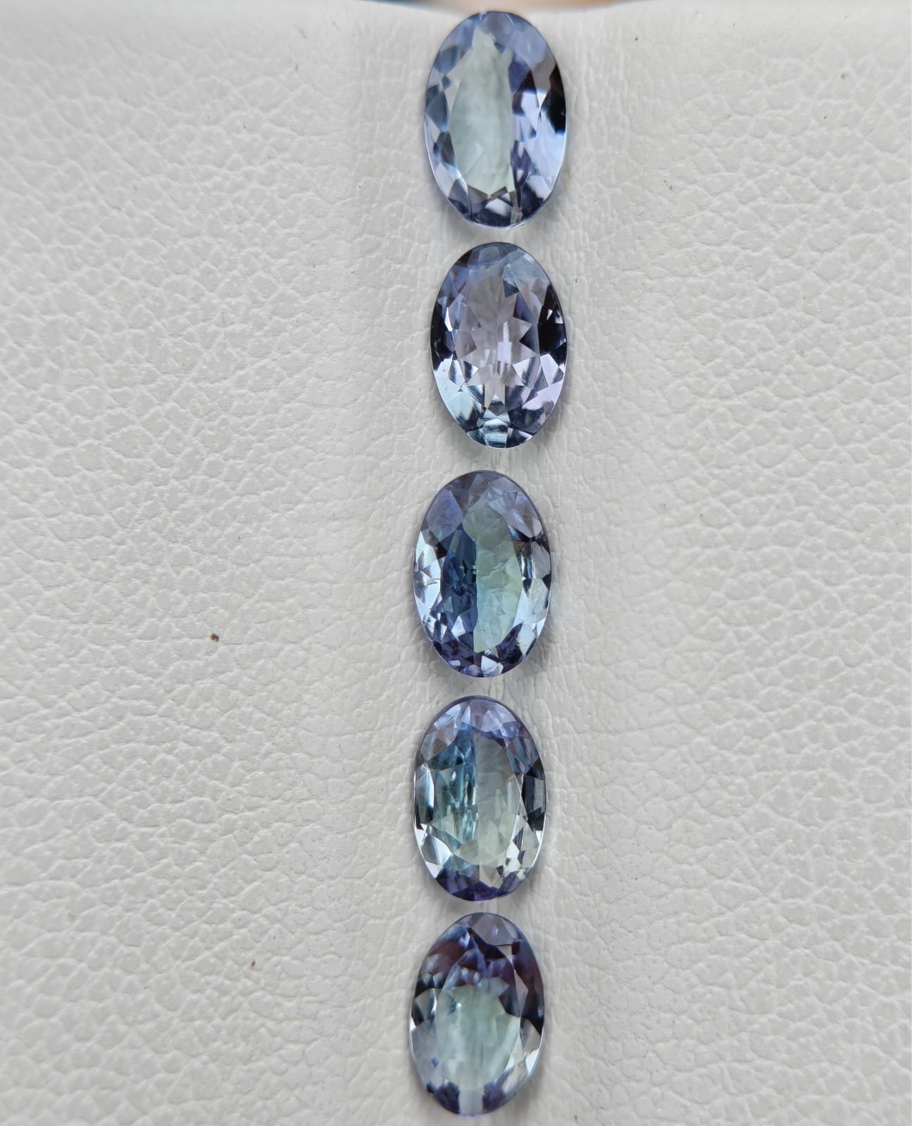 Blue and Green 6x4mm Oval Zoisite Stone 5 pieces layout Ideal For Jewelry Making