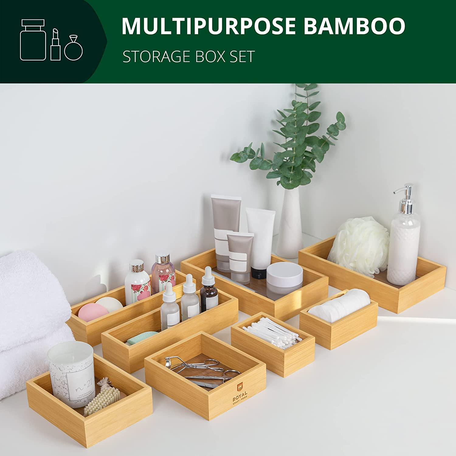 Bamboo Jewelry Organizer Box & Chests Set – Versatile Storage Solution for Makeu