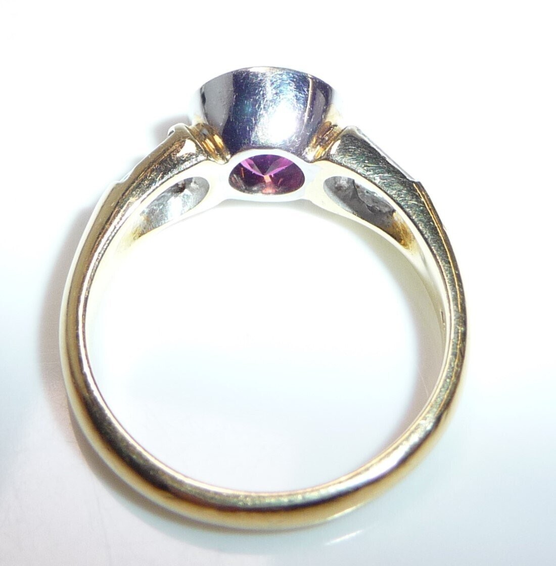 Ring 750 yellow gold 1.28ct pink tourmaline 0.60ct diamonds size 55/17.5 mm rubellite