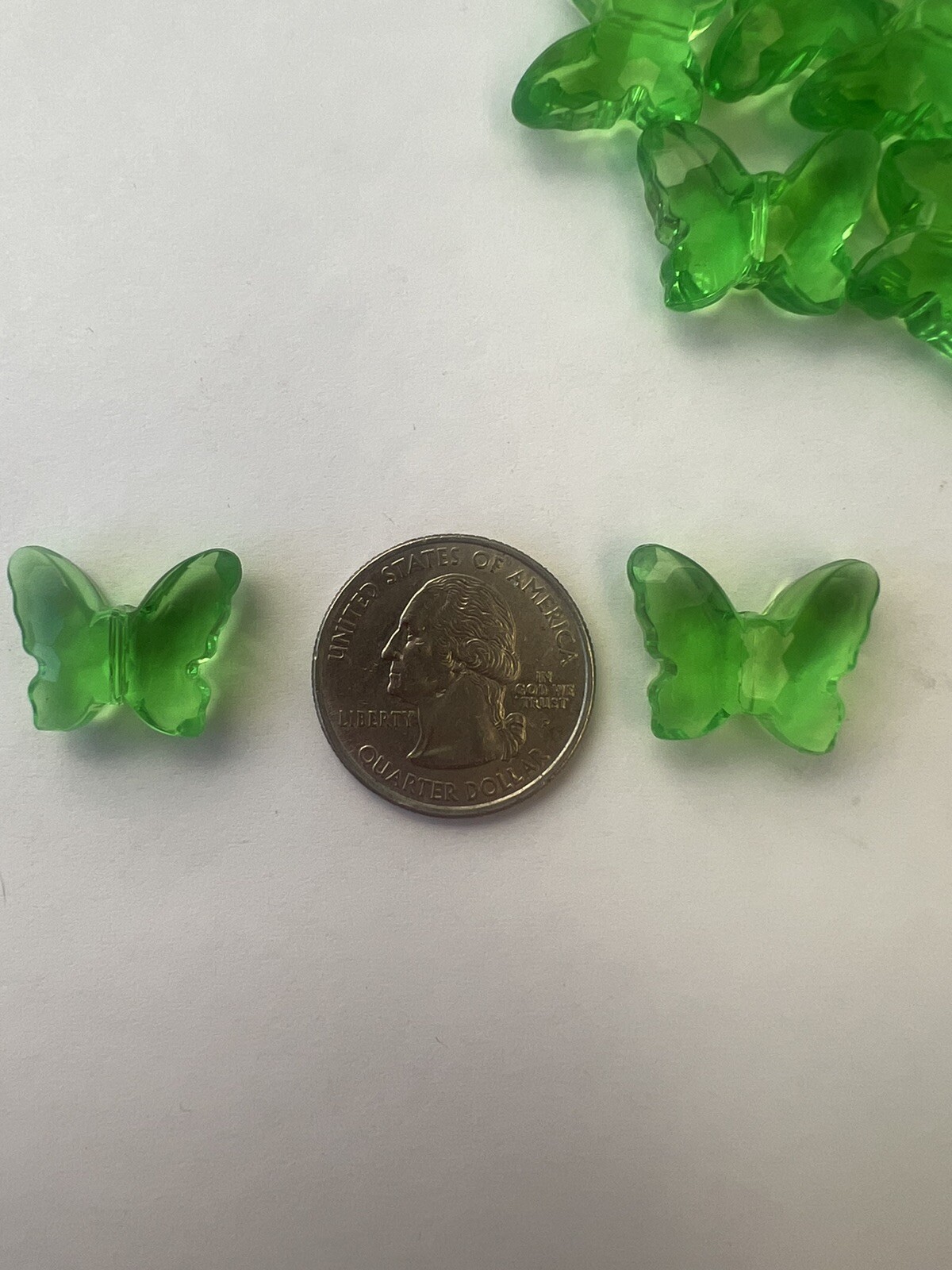 Plexi- Vintage German(1980s) 22MM Butterfly Beads Green(20 PCs $9.99)