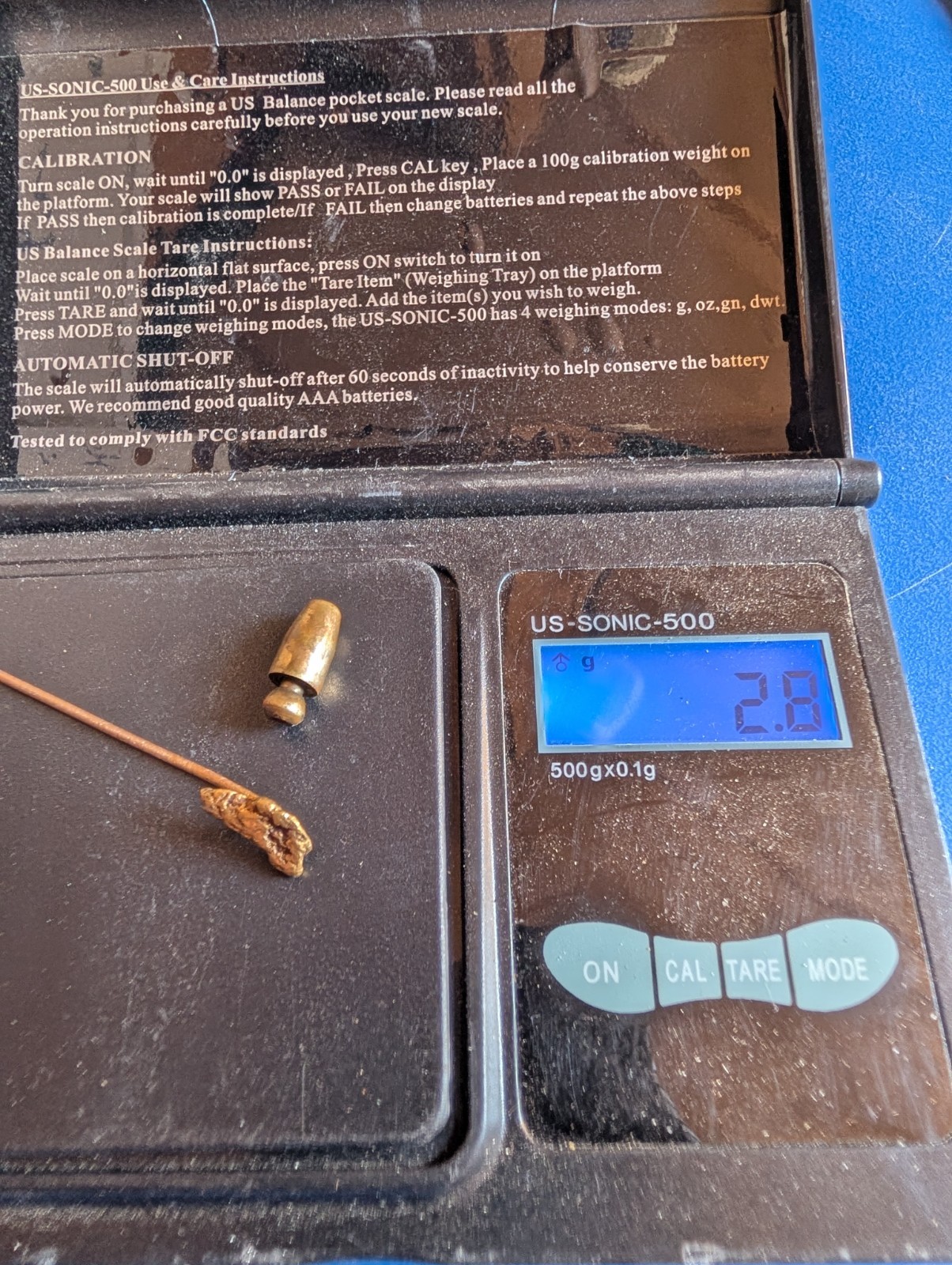Gold Nugget Tie Pin Details In Description.
