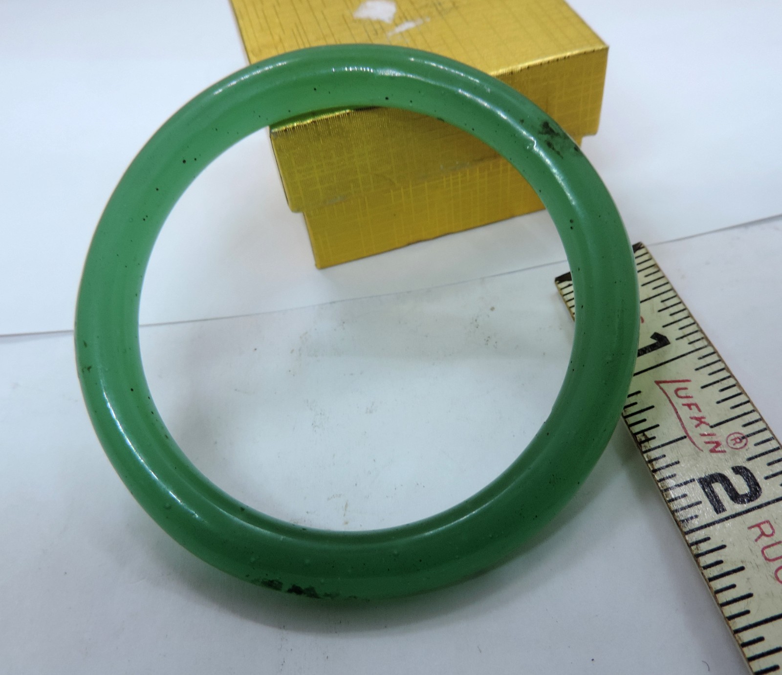 Green Translucent Apple Jadeite Bangle Bracelet 3.25″ – 80mm