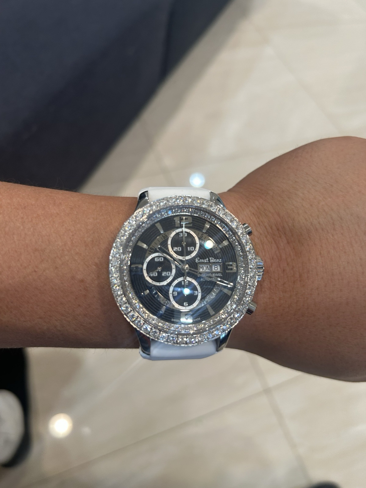 Diamond Ernst Benz Chronojewel Watch 47mm