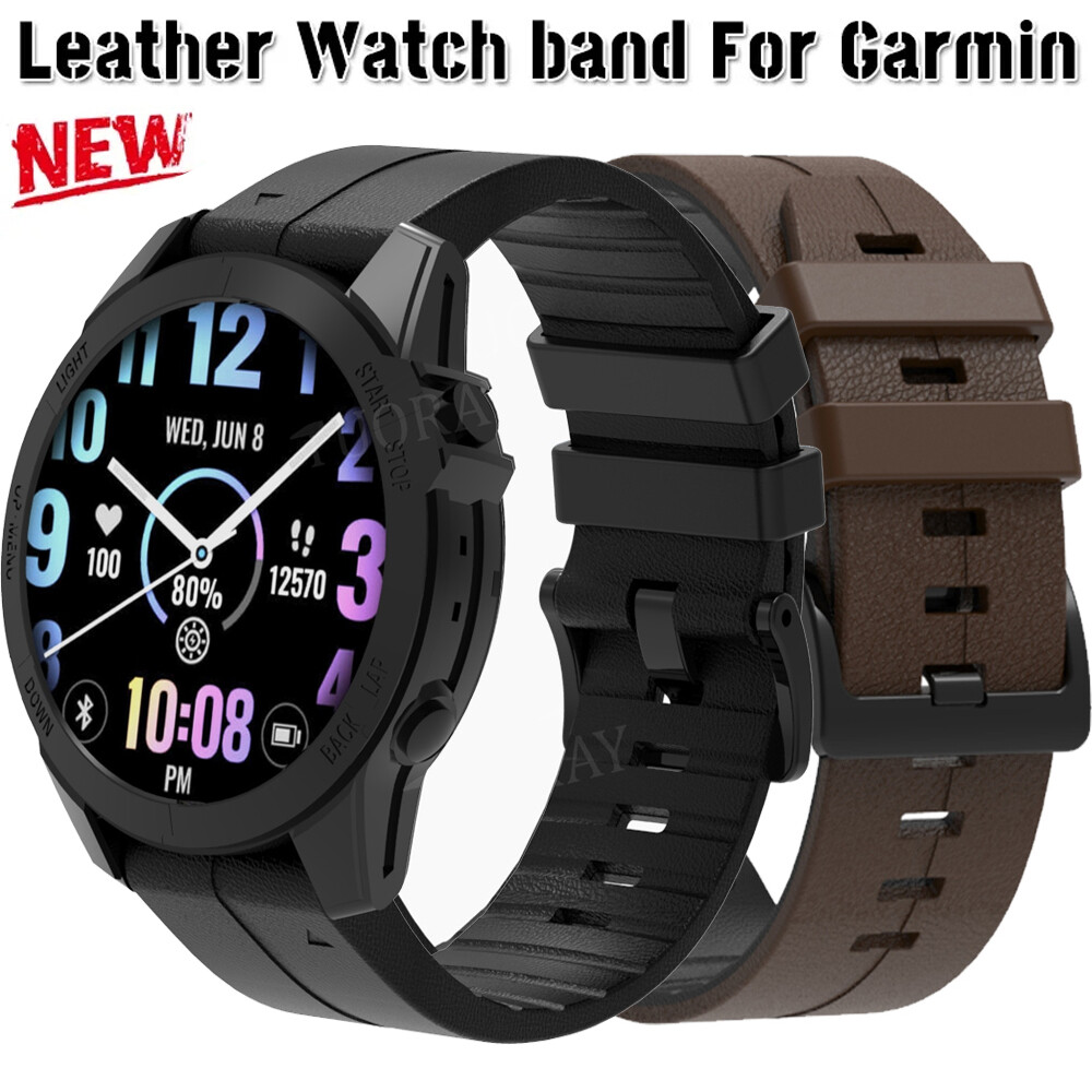 TPU Leather Watch Band Strap For Garmin Fenix 7 7X 7S 6 6X Pro 3 5 5X Plus Epix