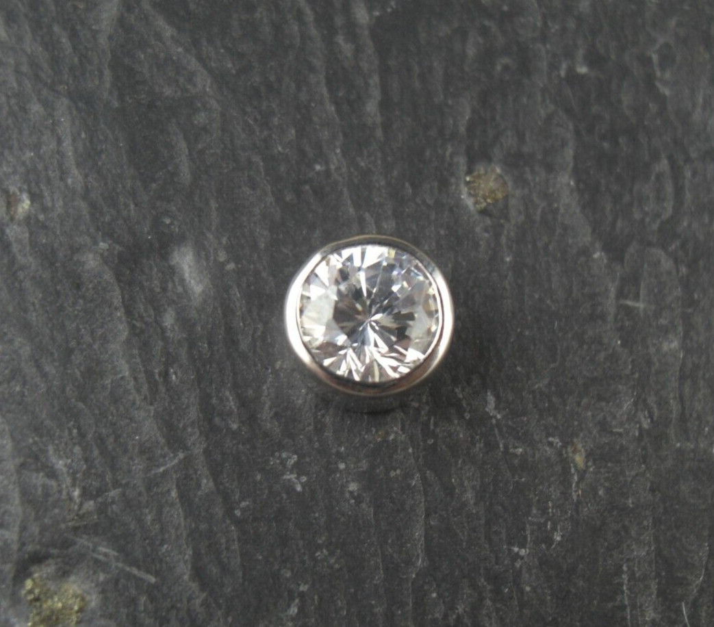 Pendant Necklace Rhodium Plated Round Solitaire Cubic Zirconia 925 Sterling Silver