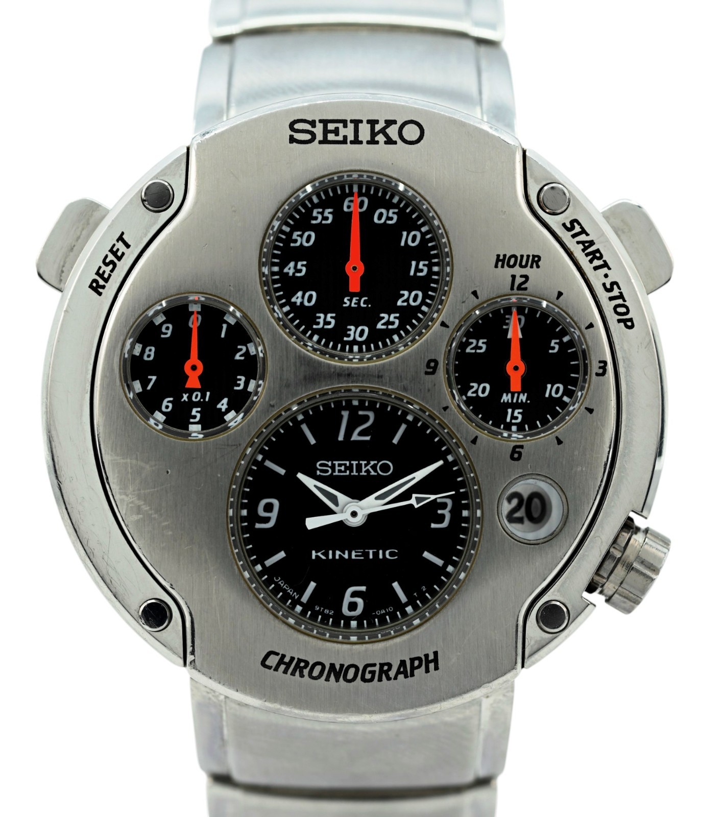 Seiko 42mm Men’s Kinetic Sportura Partenza Chronograph Watch SBXZ001 (9T82-0A10)
