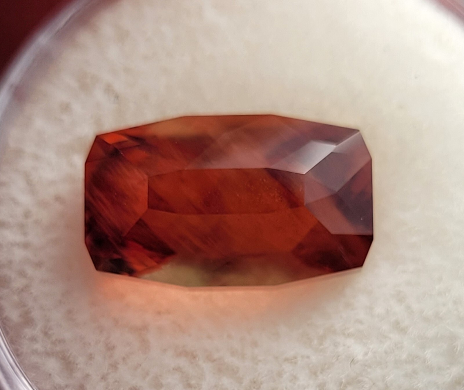 Oregon sunstone: custom cut cushion shape gemstone 7.1 cts