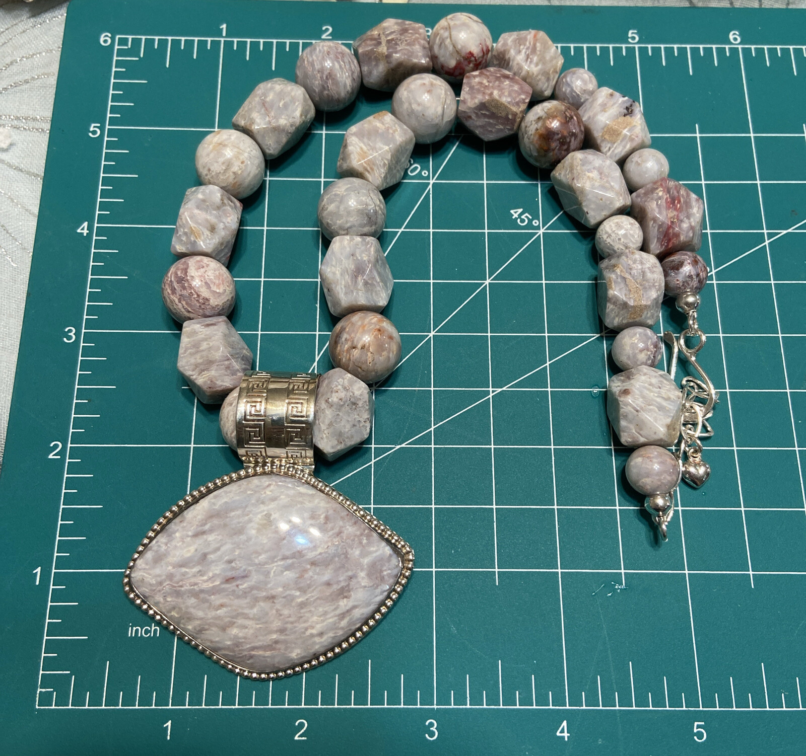 Signed Jay King DTR 925 Sterling Silver Beaded Necklace And Pendant