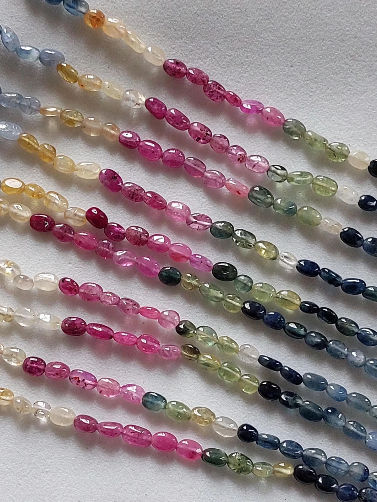 17″ Strand, 4×5 to 4×6 Mm Untreated Multi Precious Smooth Oval Beads/RJS-638