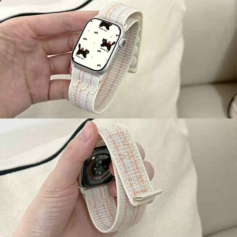 Nylon Apple Watch Band 41mm 45mm 49mm Ultra Iwatch Strap Series 10 9 8 7 6 SE 5