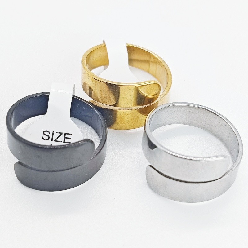 36 Pcs 6mm Open Cut Stainless Steel Rings Mixed Colors Unisex Stackable Jewelry