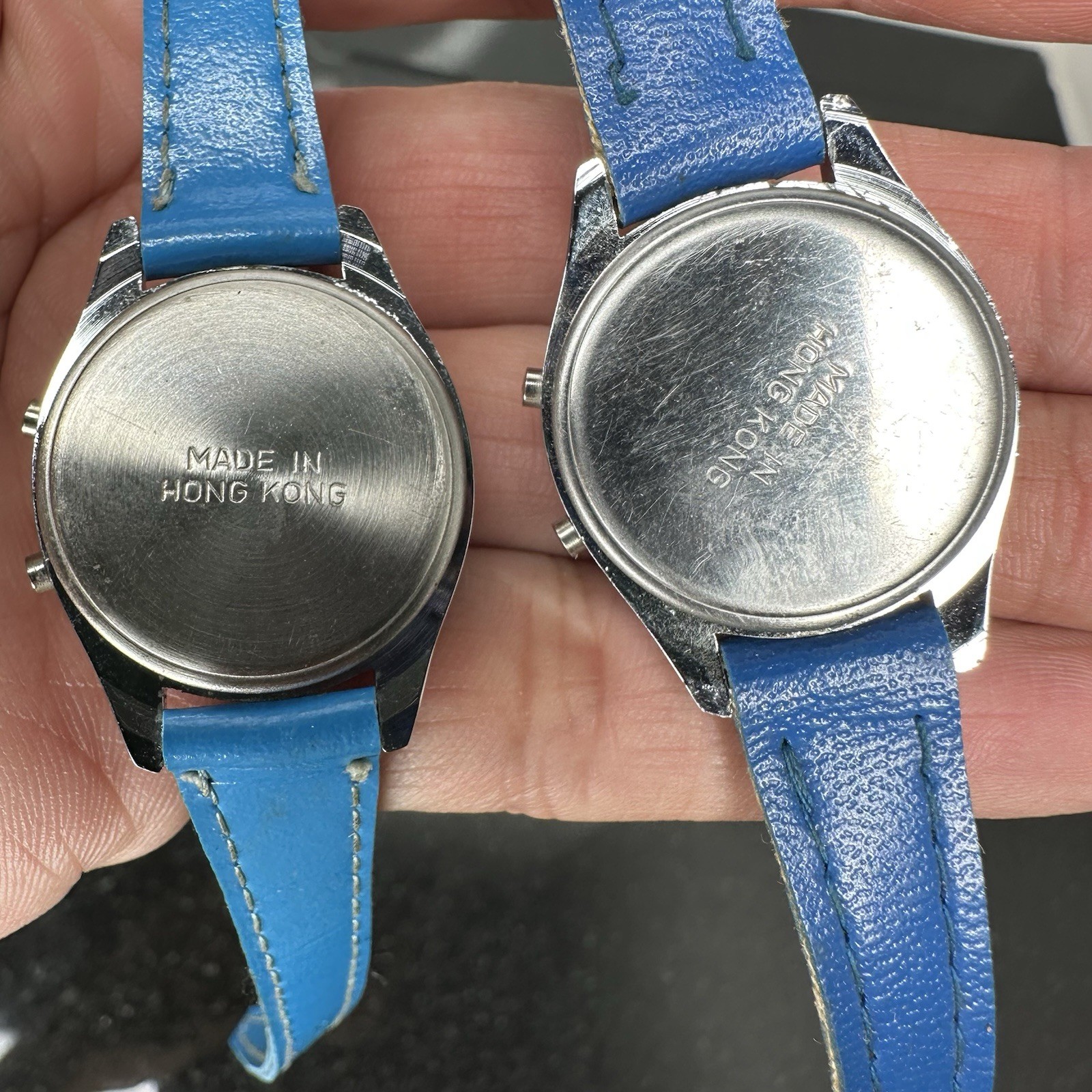 2 Pac-Man Digital Watches Vintage 80s 90s Hong Kong Kids Blue Band Rare Untested