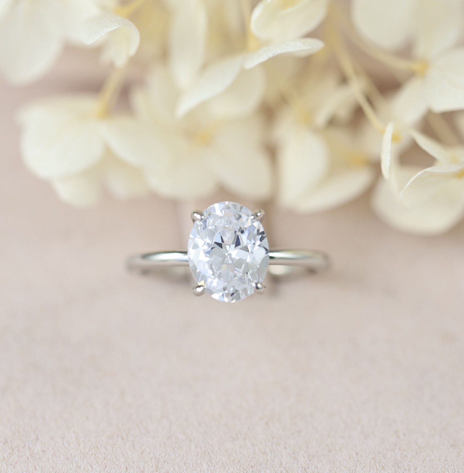 2.5ct Oval Cut Solitaire 925 Sterling Silver CZ Wedding Engagement Ring S10451