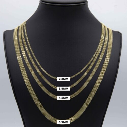 14k Yellow Gold 4.7mm Bismark Braided Link Chain Necklace 18″