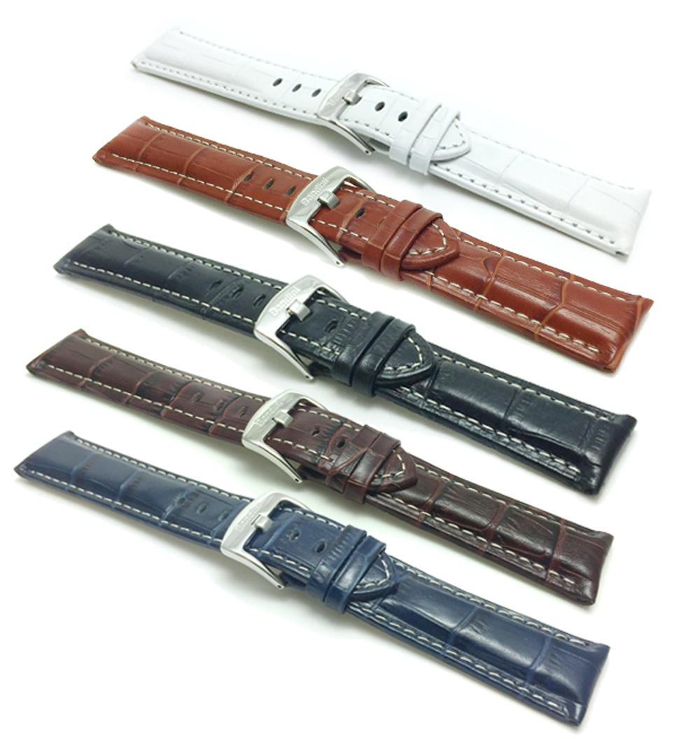 18-30mm Extra Long (XL) Leather Watch Band Strap, Alligator style, 5 colors