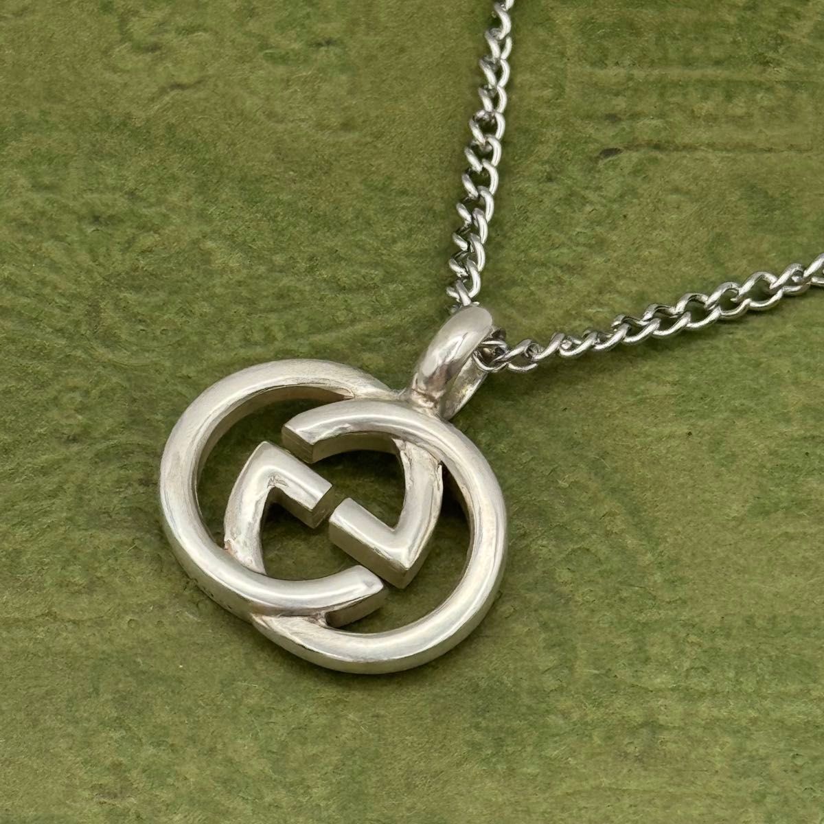 GUCCI Interlocking G Double G Necklace Silver 925 Approx 19.6in Used