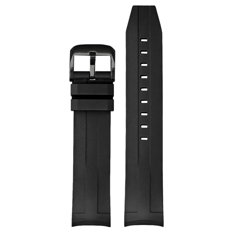 21mm Curved FKM Rubber Strap For Tissot Seastar T120 Soft Heat-Resistant Band