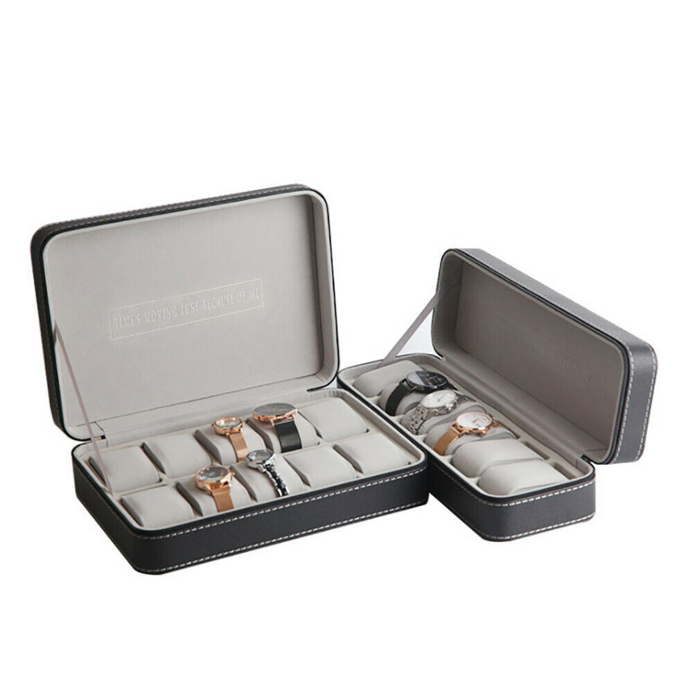 New Multiple Sizes Watch Display Case Storage Box Case | Leather Rounded Corner